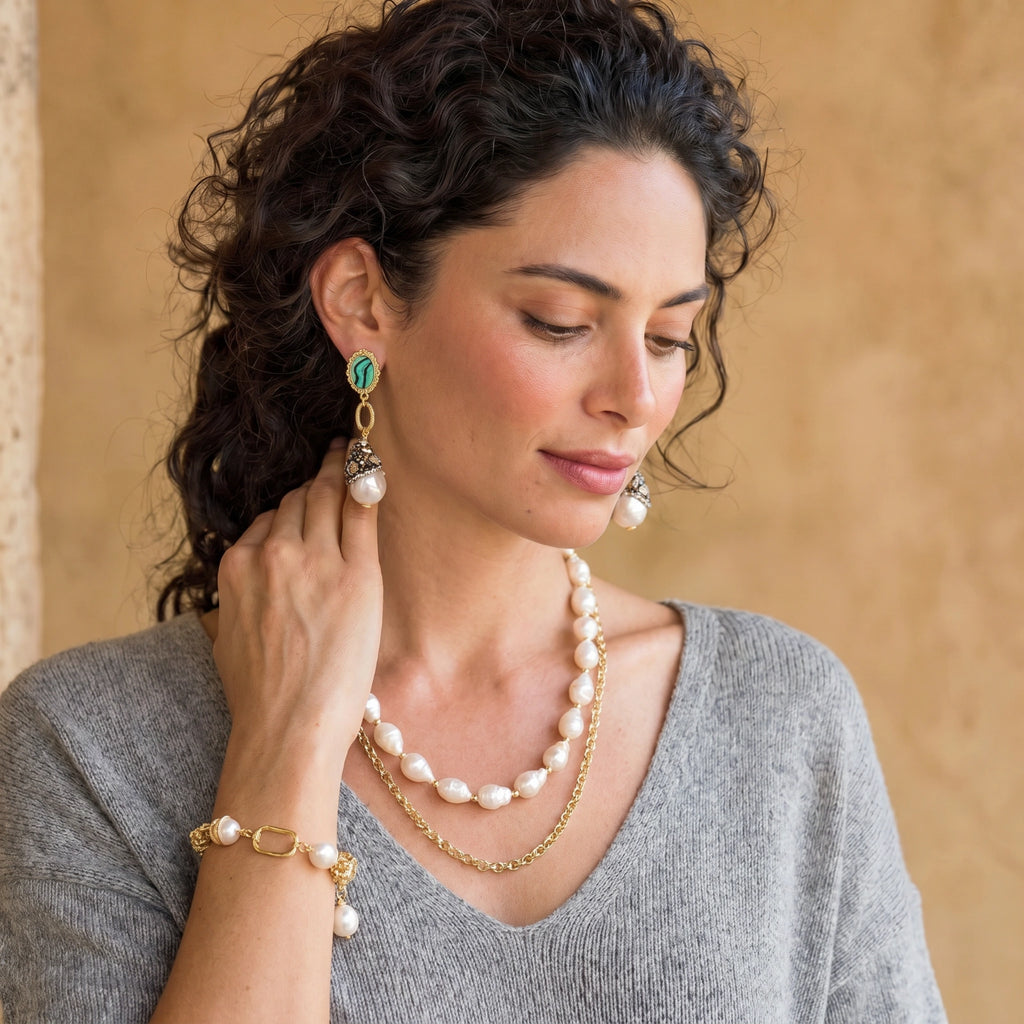 Baroque Pearl Statement Earrings