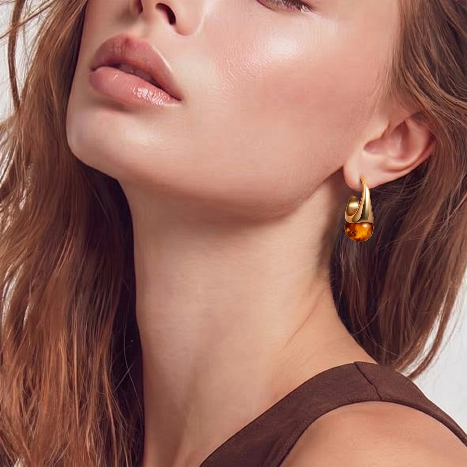 Amber Flow Drop Earrings