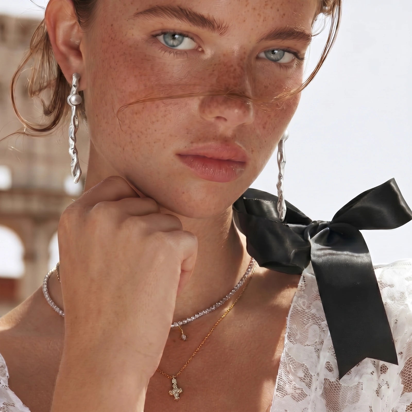 Twisted Pearl Drop Earrings