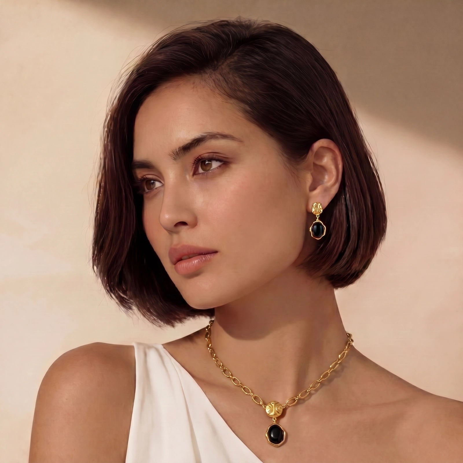 Ripple Drop Agate Earrings
