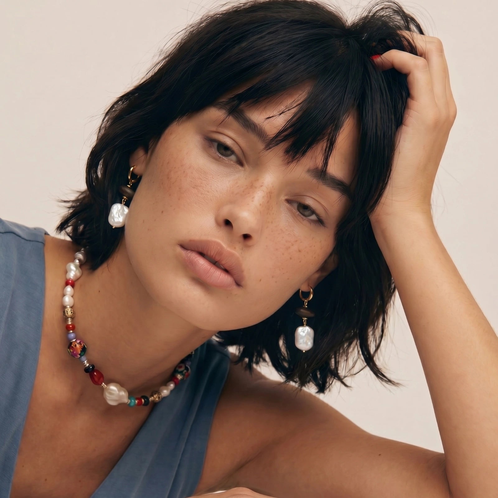 Earth & Gold Drop Earrings